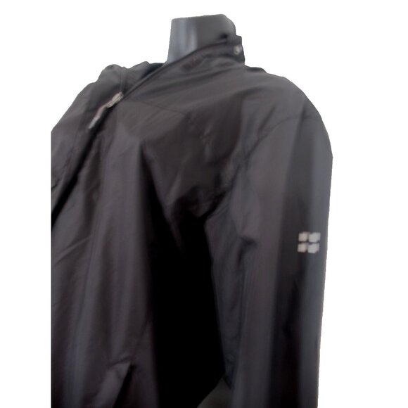 Swiss Alps Women’s Size L Waterproof Rain Jacket Wind Breaker Black Ck Measures - Picture 5 of 12